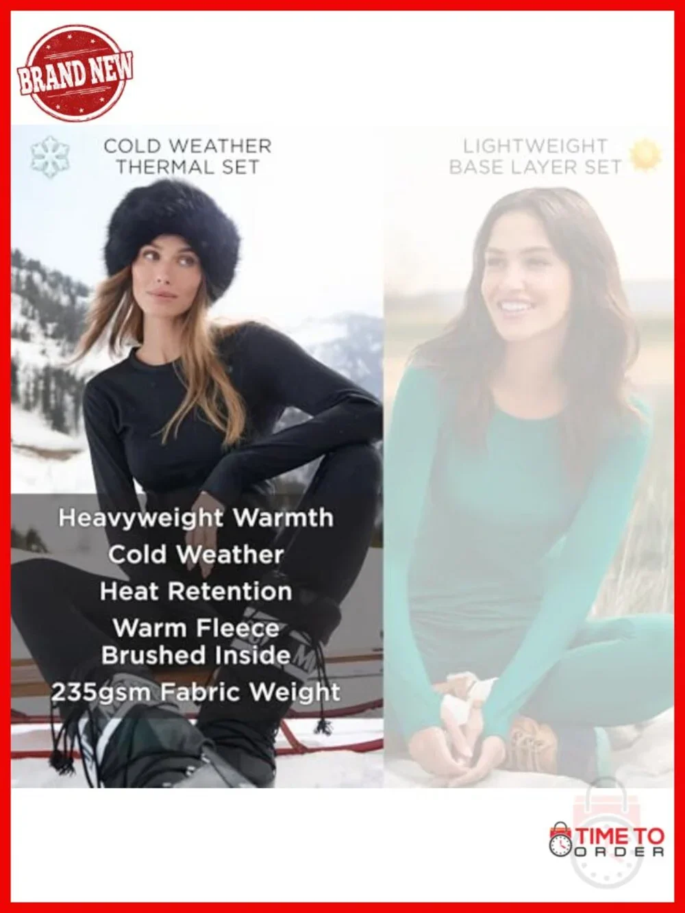 Heavyweight Fleece Lined Thermal Set – Long Sleeve Top & Leggings